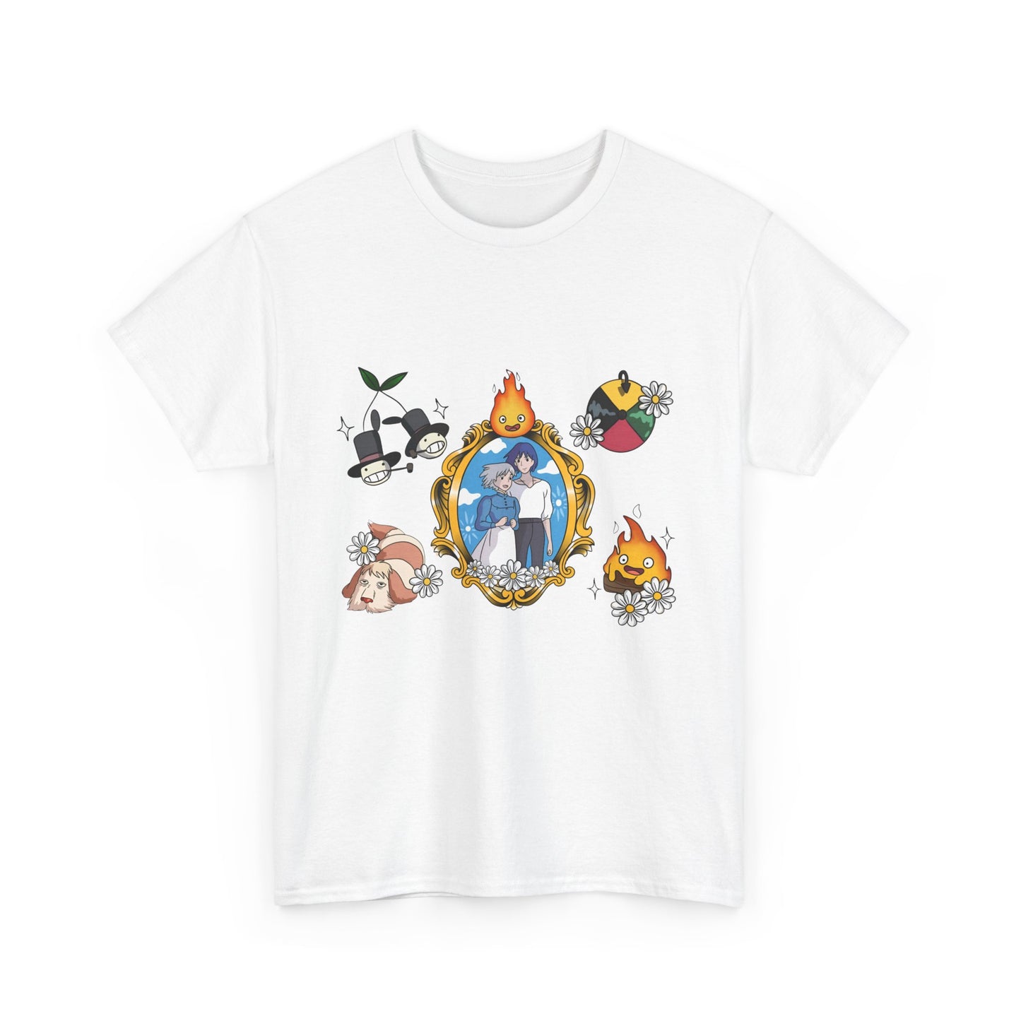 Howl Sophie Calcifer Shirt – Ghibli Anime Cotton T-Shirt for Fans