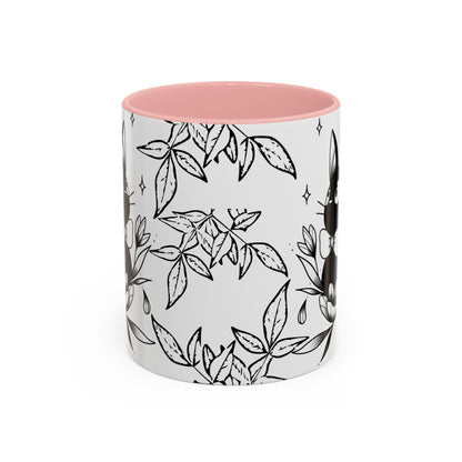 Jiji Cat Studio Ghibli Mug – 11oz & 15oz Accent Handle Coffee Cup – Cute Kiki’s Delivery Service Gift