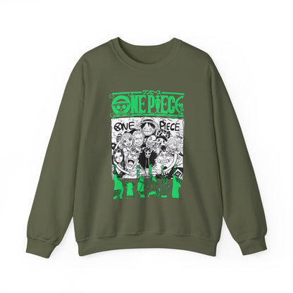 One Piece Characters Sweatshirt – 100% Cotton Anime Crew Pullover for True Fans