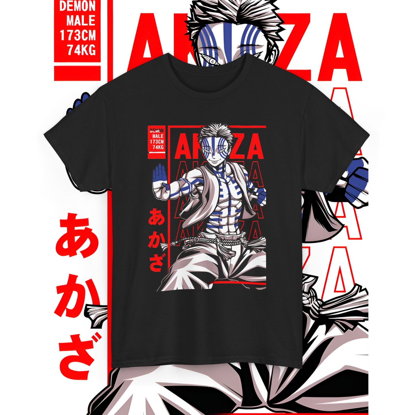 Akaza Moon Art Demon Slayer Cotton T-Shirt