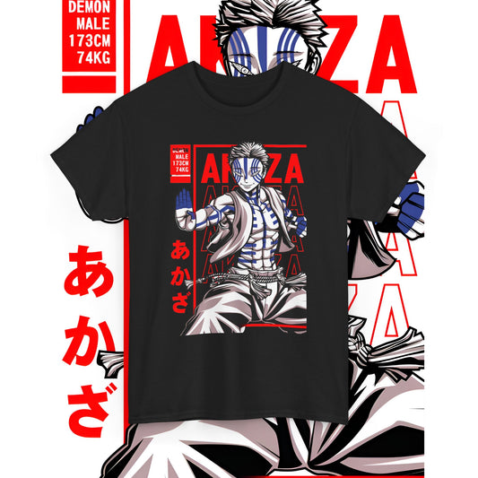 Akaza Moon Art Demon Slayer Cotton T-Shirt