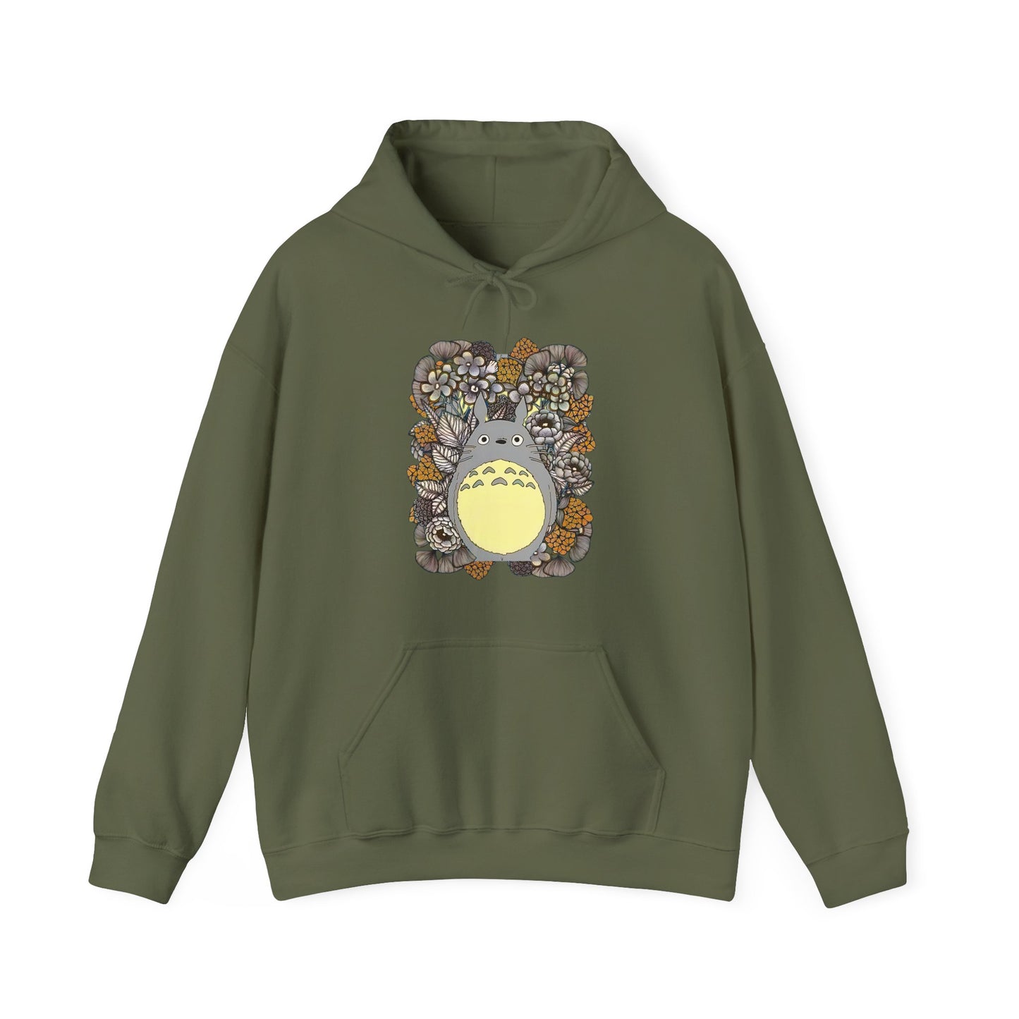 Totoro Plants Hoodie – 100% Cotton Studio Ghibli Hoodie with Totoro and Nature Design