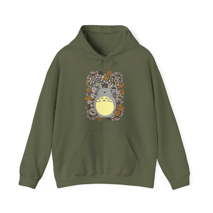 Totoro Plants Hoodie – 100% Cotton Studio Ghibli Hoodie with Totoro and Nature Design