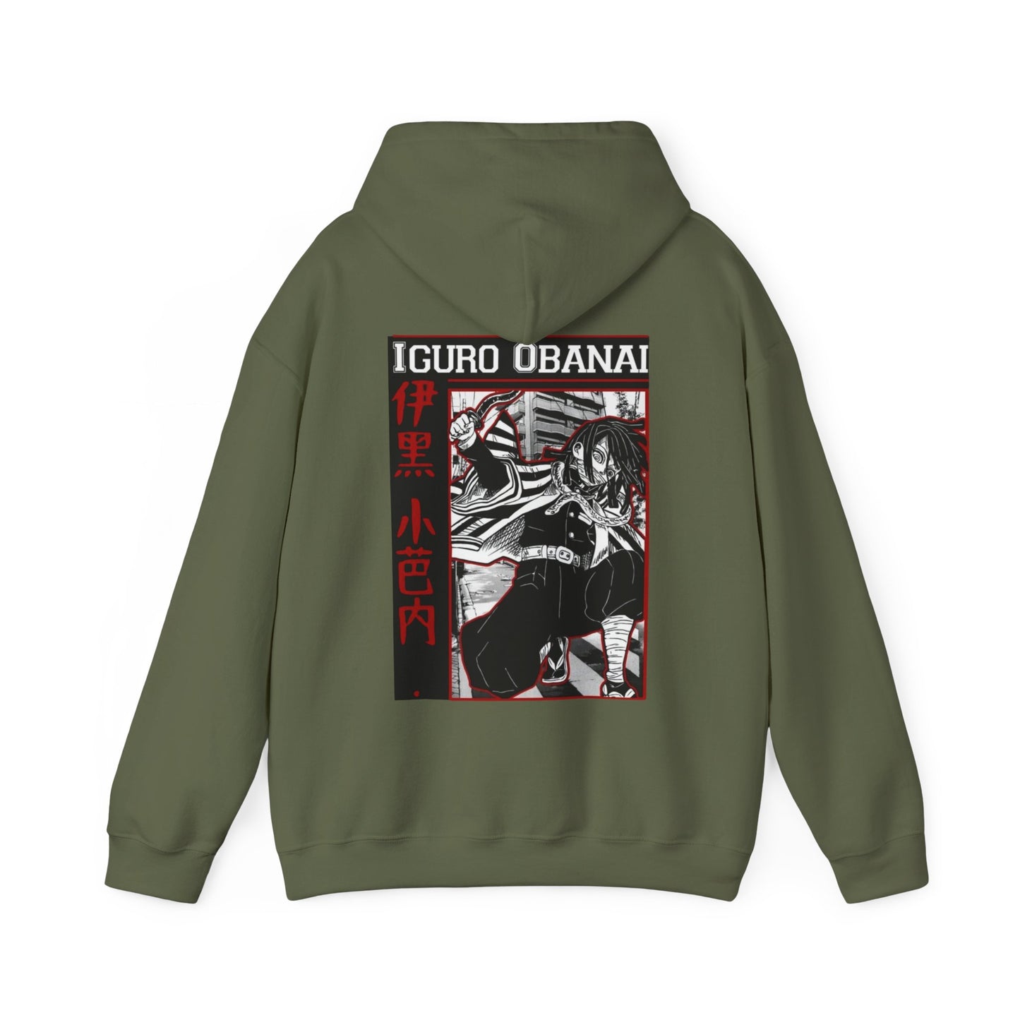 Iguro Obanai Back Print Hoodie – 100% Cotton Demon Slayer Hoodie Featuring the Serpent Hashira