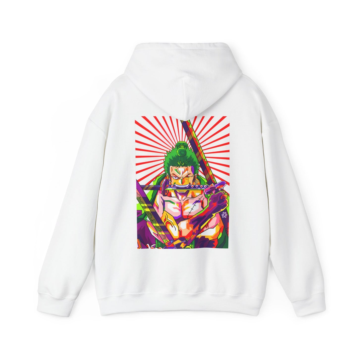 Zoro Style Back Print Hoodie – 100% Cotton One Piece Anime Sweatshirt for True Fans