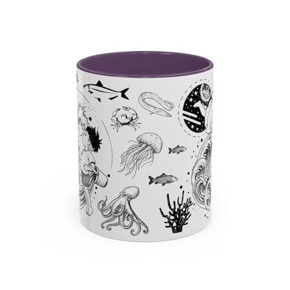 Ponyo World Sea Accent Mug – Studio Ghibli Color Handle Cup 11oz & 15oz – Ocean Anime Coffee Gift