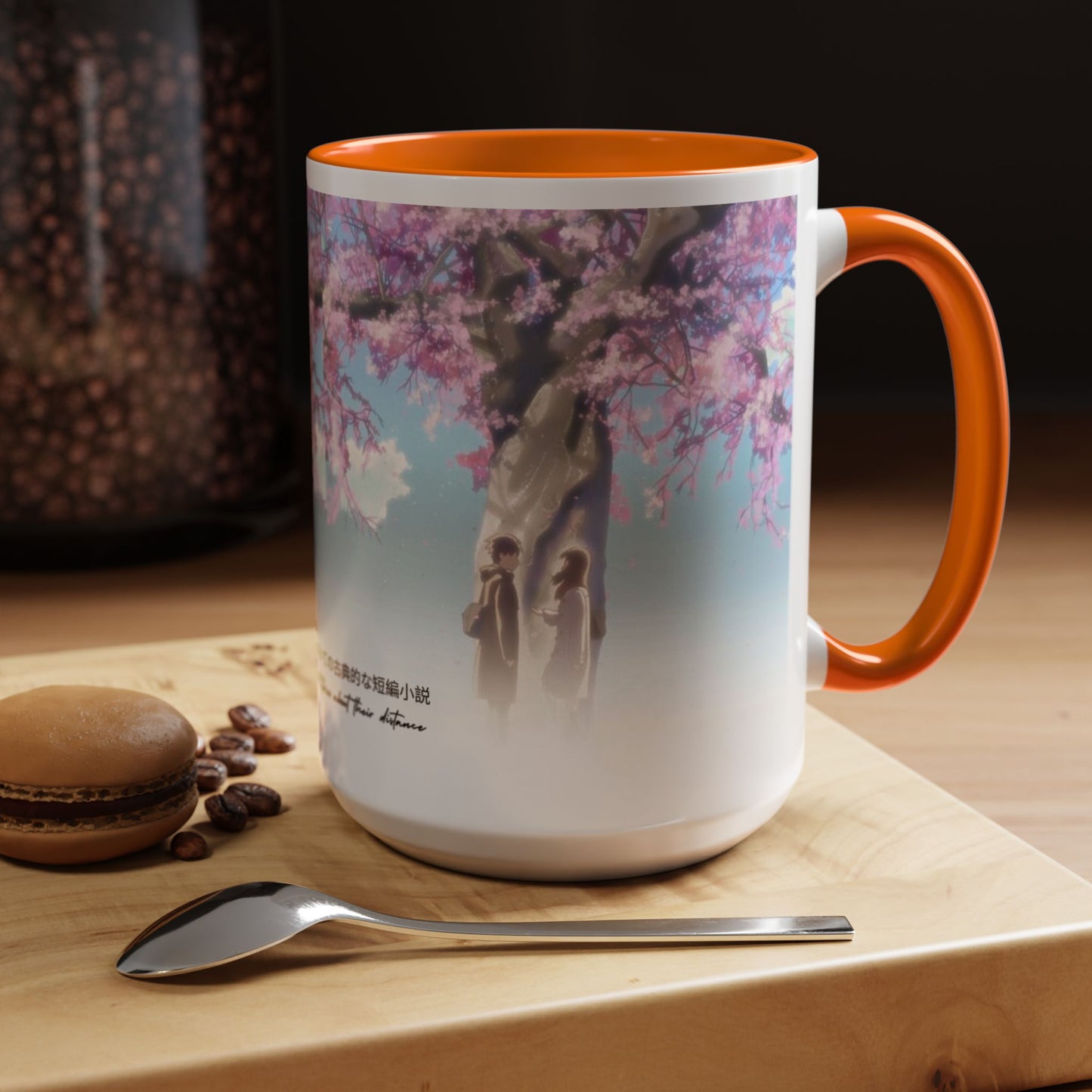 5 Centimeters Per Second Accent Mug – Makoto Shinkai Color Handle Cup 11oz & 15oz – Sakura Anime Love Gift