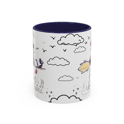 Kiki's Delivery Service Sketch Accent Mug – Studio Ghibli Ceramic Cup – 11oz & 15oz Anime Gift