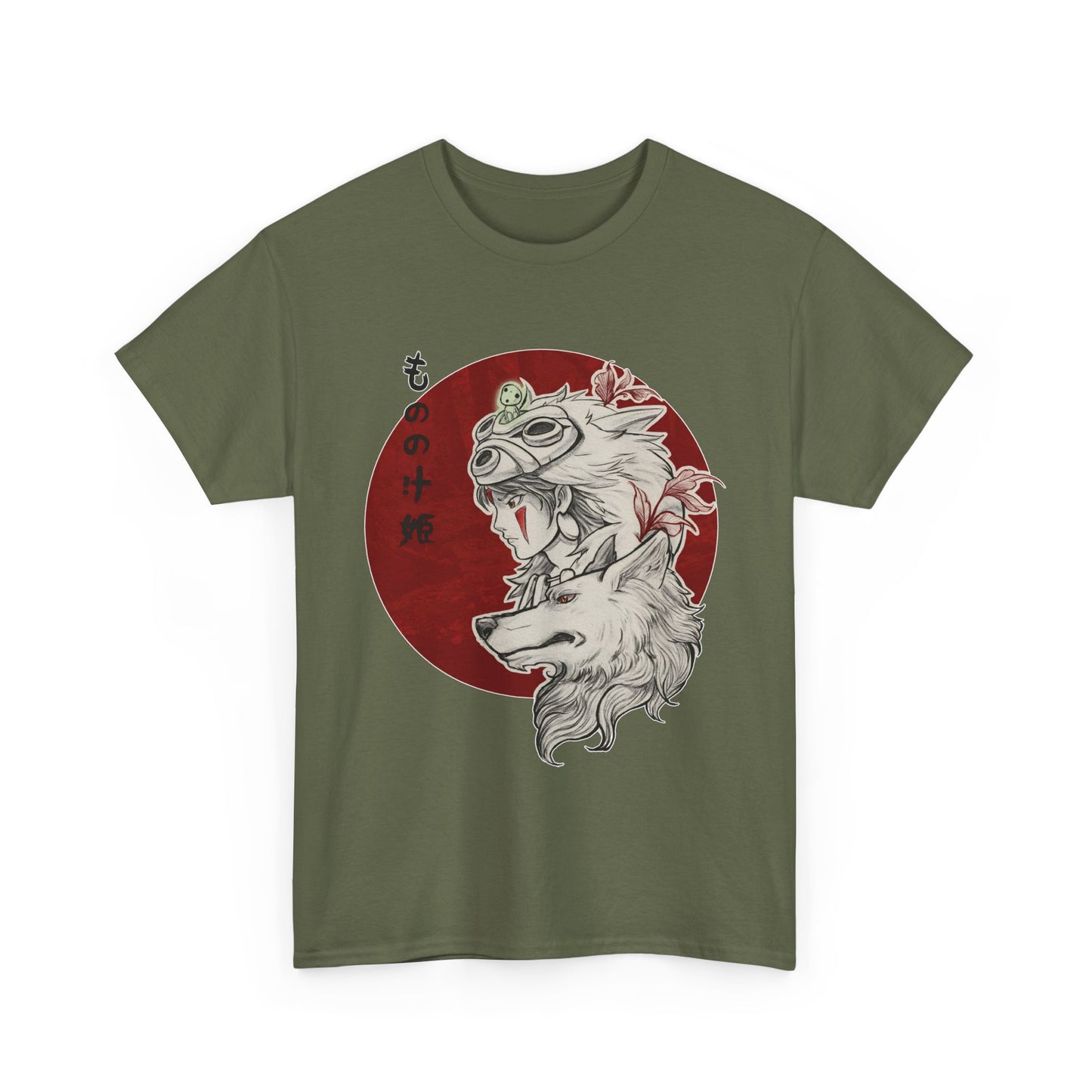 Princess Mononoke Red T-Shirt | Studio Ghibli Anime Cotton Tee