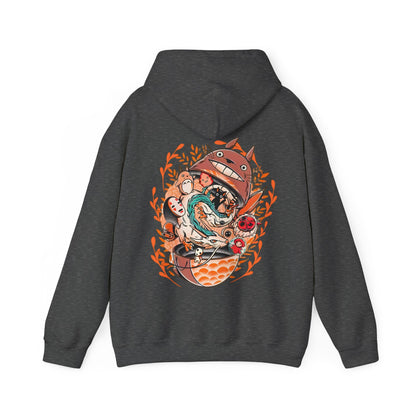 Totoro Matryoshka Back Print Hoodie – 100% Cotton Studio Ghibli Sweatshirt for Anime Fans