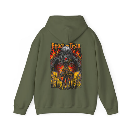 Eren Jaeger Back Print Hoodie – 100% Cotton Attack on Titan Anime Hoodie for Fans