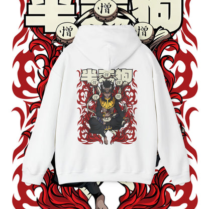 Hantengu Moon Demon Slayer Back Print Hoodie 100% Cotton