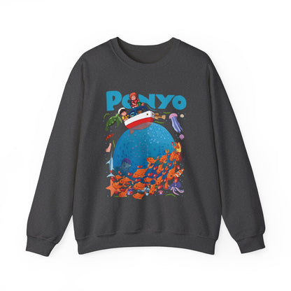 Ponyo and Sosuke Boat Adventure Sweatshirt – 100% Cotton Studio Ghibli Inspired Pullover
