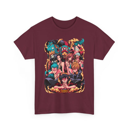 One Piece Characters T-Shirt – 100% Cotton Anime Tee Featuring Straw Hat Crew