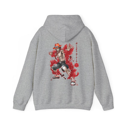Portgas D. Ace Back Print Hoodie – 100% Cotton One Piece Anime Sweatshirt