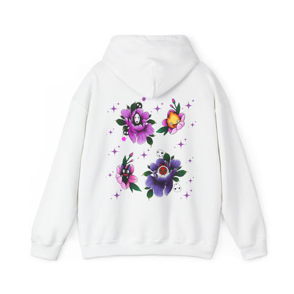 Studio Ghibli Flowers Back Print Hoodie – 100% Cotton Floral Anime Sweatshirt
