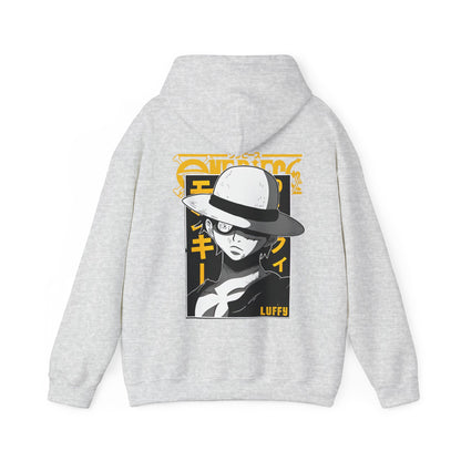 Luffy One Piece Back Print Hoodie – 100% Cotton Anime Sweatshirt for True Fans