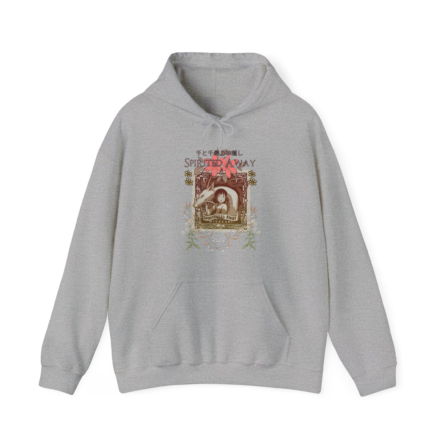 Spirited Away Philately Hoodie – 100% Cotton Anime Hoodie with Stamp-Inspired Design for Ghibli Fans