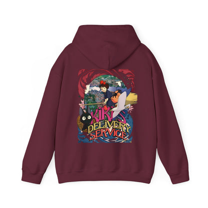 Kiki's Delivery Service Art Back Print Hoodie – 100% Cotton Studio Ghibli Anime Pullover