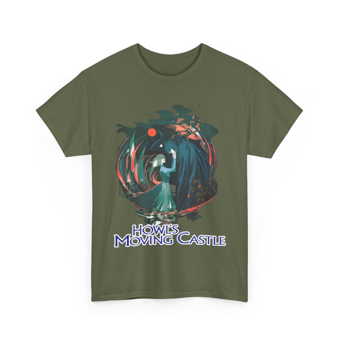 Howl's Moving Castle Mural T-Shirt 100% Cotton Studio Ghibli Anime Tee