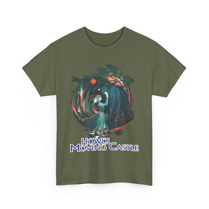 Howl's Moving Castle Mural T-Shirt 100% Cotton Studio Ghibli Anime Tee