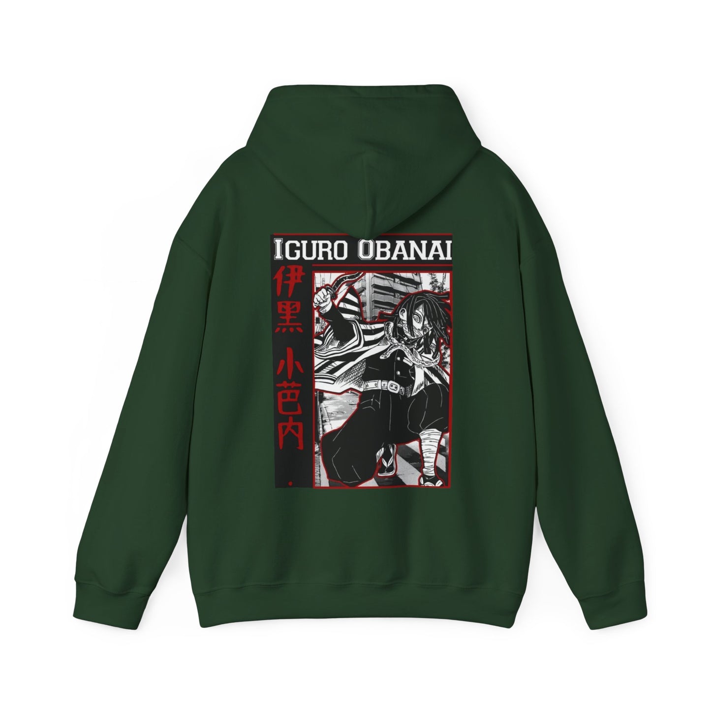 Iguro Obanai Back Print Hoodie – 100% Cotton Demon Slayer Hoodie Featuring the Serpent Hashira
