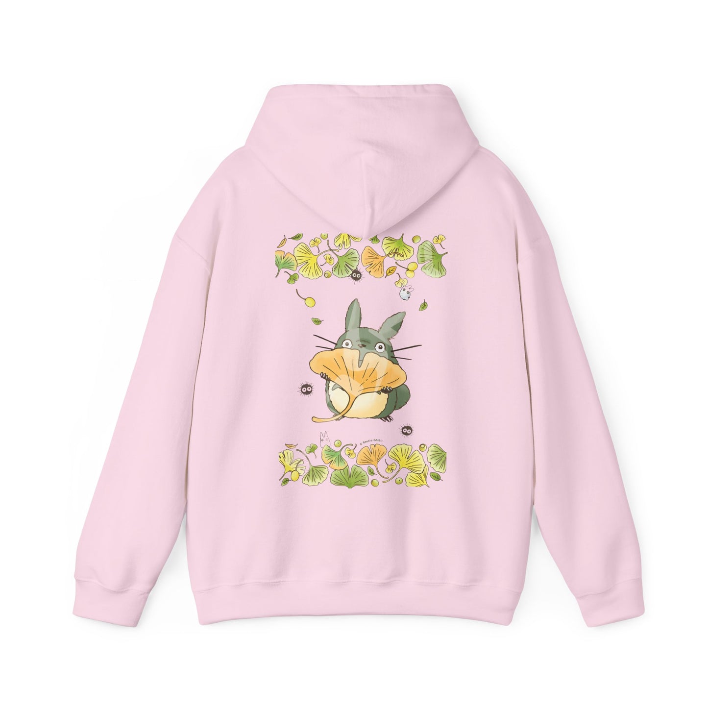 Totoro Flowers Dream Back Print Hoodie – 100% Cotton Gildan 18500 | Studio Ghibli Anime Hoodie