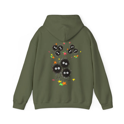Soot Sprites Fantasy Back Print Hoodie – 100% Cotton Anime Hoodie Inspired by Studio Ghibli
