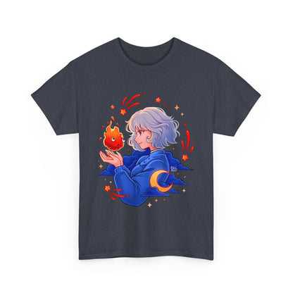 Calcifer and Sophie T-Shirt 100% Cotton Studio Ghibli Fan Tee