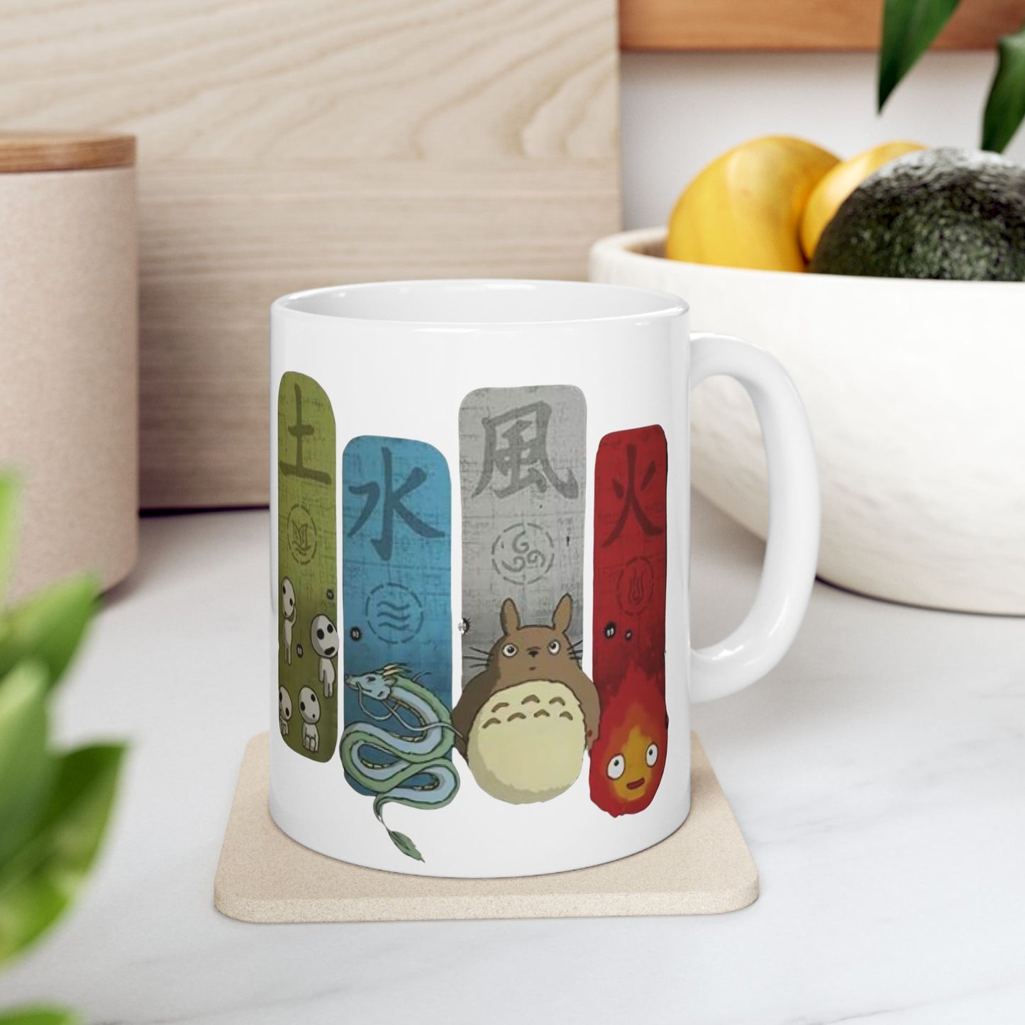 Studio Ghibli Figures Mug – 11oz & 15oz Anime Ceramic Cup – Ghibli Character Coffee Mug Gift for Fans