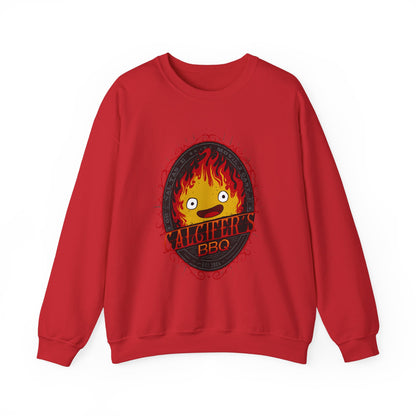 Calcifer BBQ Demon Flame Sweatshirt – 100% Cotton Studio Ghibli Cozy Anime Pullover