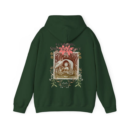 Spirited Away Philately Back Print Hoodie – 100% Cotton Anime Hoodie with Stamp-Inspired Design