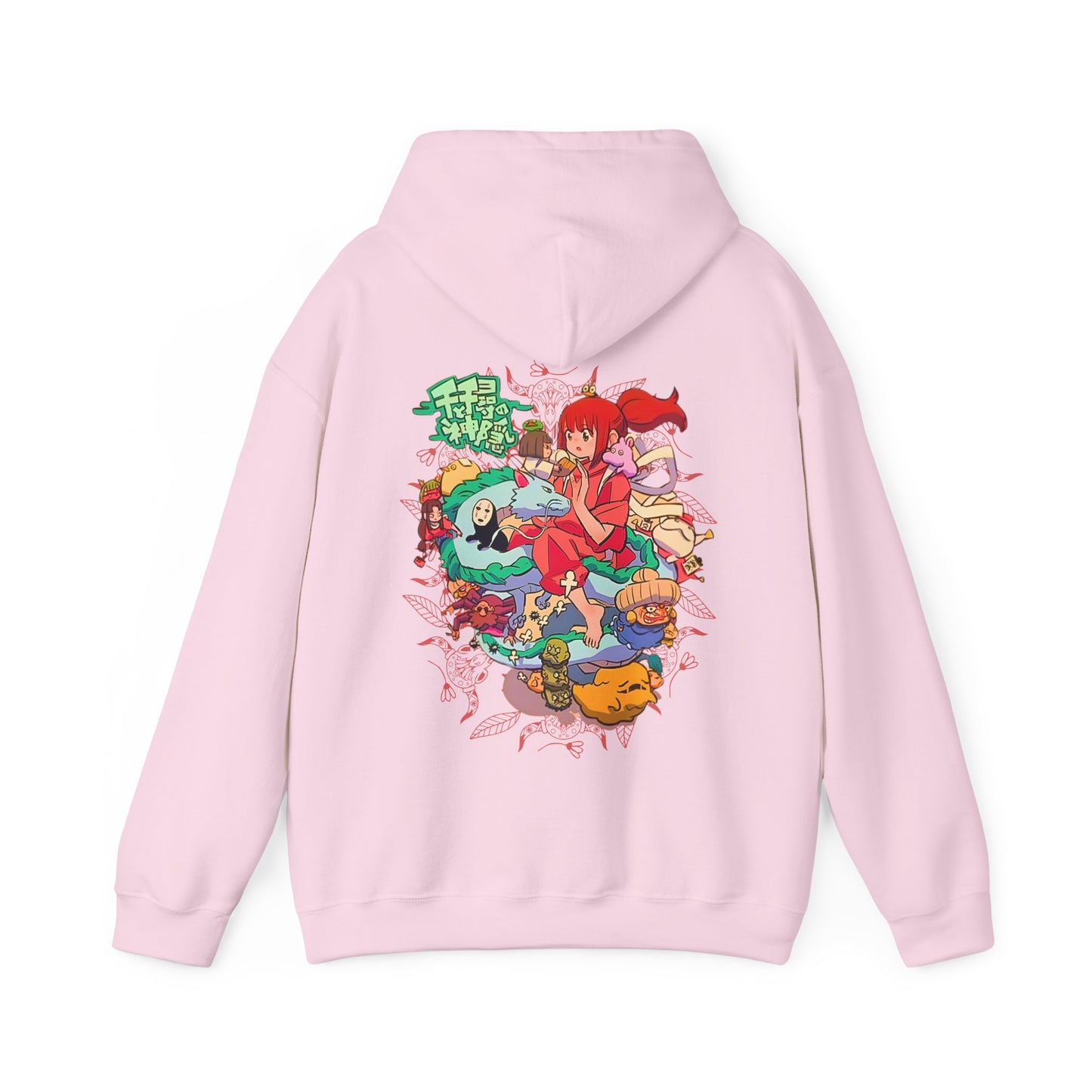 Spirited Away Characters Collage Hoodie with Back Print – 100% Cotton Studio Ghibli Anime Sweatshirt