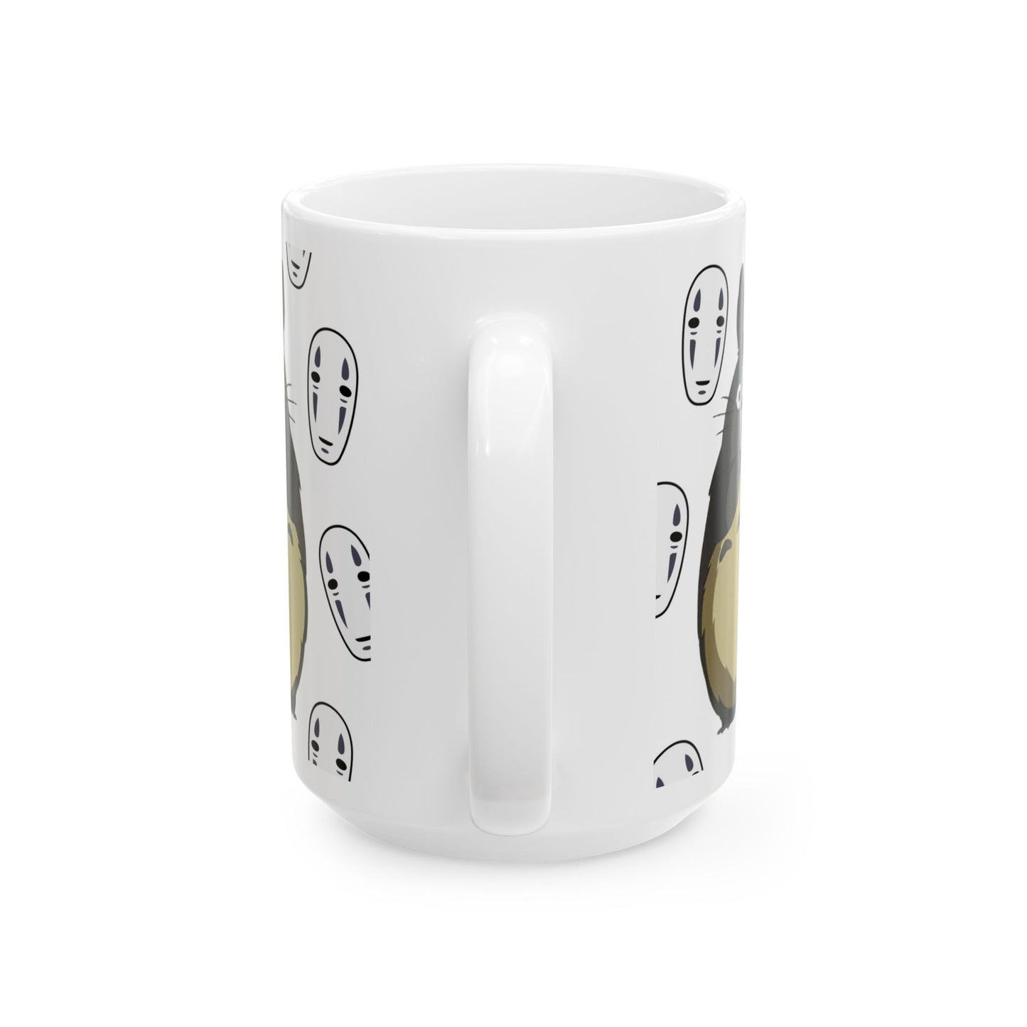 Totoro No Face Mask Mug – Studio Ghibli Crossover Cup 11oz & 15oz – Cute Anime Coffee Gift for Fans