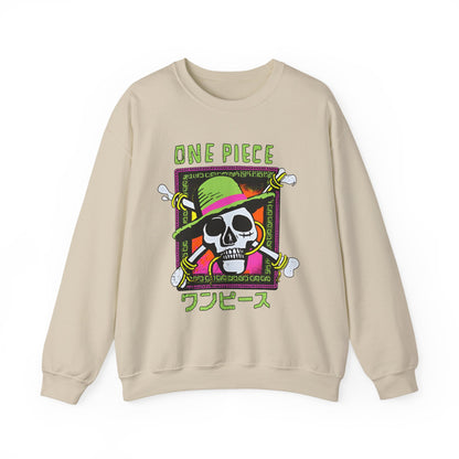 Straw Hat Pirates One Piece Sweatshirt – 100% Cotton Anime Crewneck for Fans