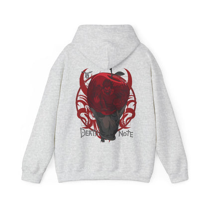 Death Note Apple Back Print Hoodie – 100% Cotton Anime Hoodie with Ryuk Red Apple Design
