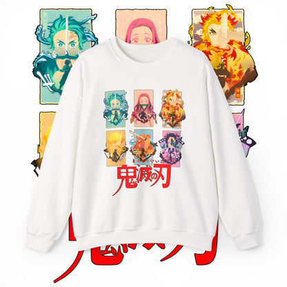 Demon Slayer Characters Art Sweatshirt | 100% Cotton Anime Pullover