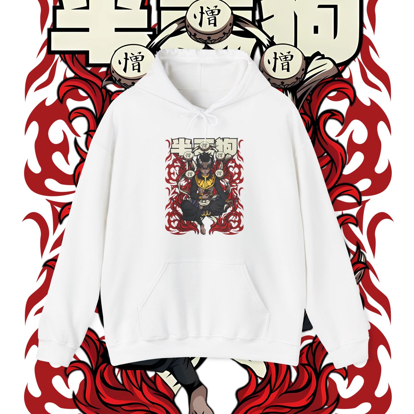 Hantengu Demon Slayer Moon Hoodie | 100% Cotton Anime Streetwear