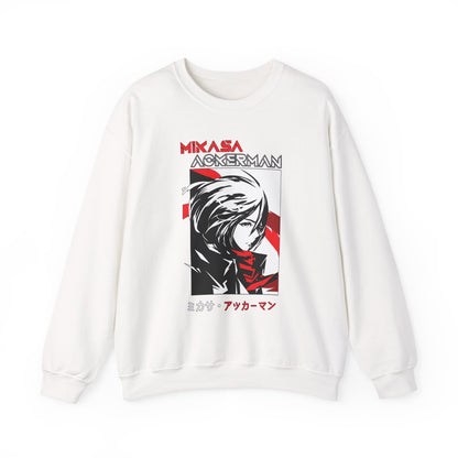 Mikasa Ackerman Sweatshirt – 100% Cotton Attack on Titan Anime Pullover for Fans