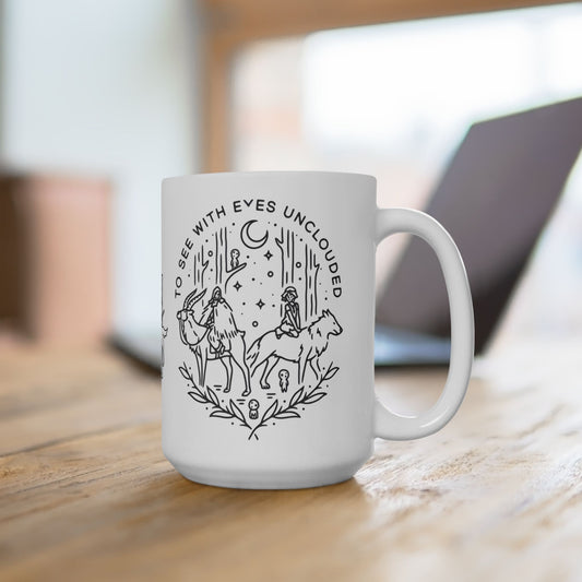 Princess Mononoke Art Mug – Studio Ghibli Ceramic Coffee Cup – 11oz & 15oz Anime Gift for Ghibli Fans