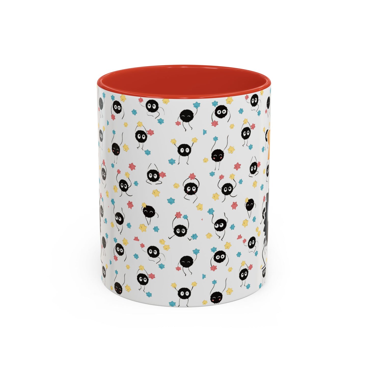 Soot Sprites Accent Mug – Studio Ghibli Color Handle Cup – 11oz & 15oz Ceramic Anime Gift