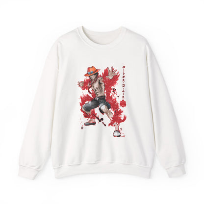 Portgas D. Ace Sweatshirt – 100% Cotton One Piece Anime Pullover for True Fans