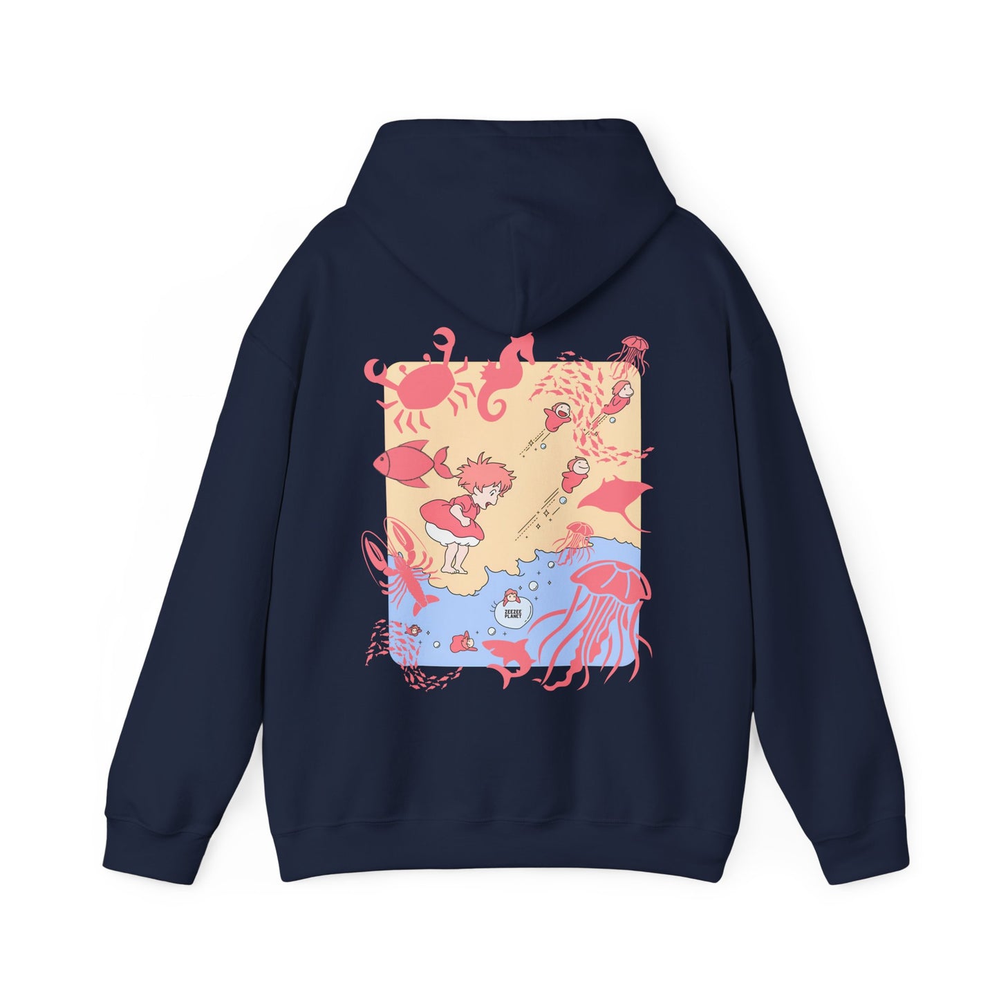 Ponyo Sea World Back Print Hoodie – 100% Cotton Studio Ghibli Ocean Anime Hoodie