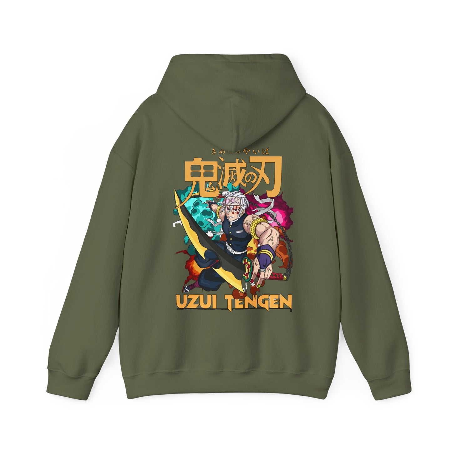 Uzui Tengen Back Print Hoodie – 100% Cotton Demon Slayer Anime Pullover for Kimetsu no Yaiba Fans