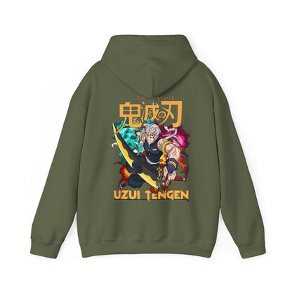 Uzui Tengen Back Print Hoodie – 100% Cotton Demon Slayer Anime Pullover for Kimetsu no Yaiba Fans