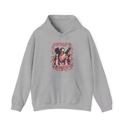 Nezuko Kamado Pink Flowers Hoodie – 100% Cotton Demon Slayer Anime Hoodie for Fans