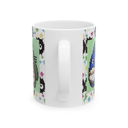 My Neighbor Totoro Pixel Mug – Studio Ghibli Retro Anime Cup 11oz & 15oz – Cute Pixel Art Coffee Gift