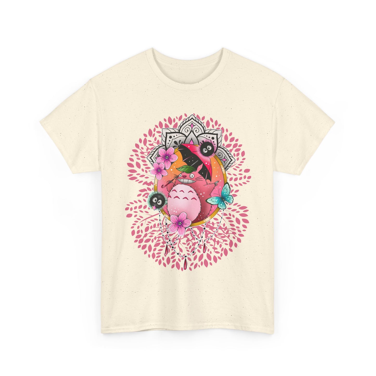 Totoro Pink Art T-Shirt | 100% Cotton Studio Ghibli Anime Tee