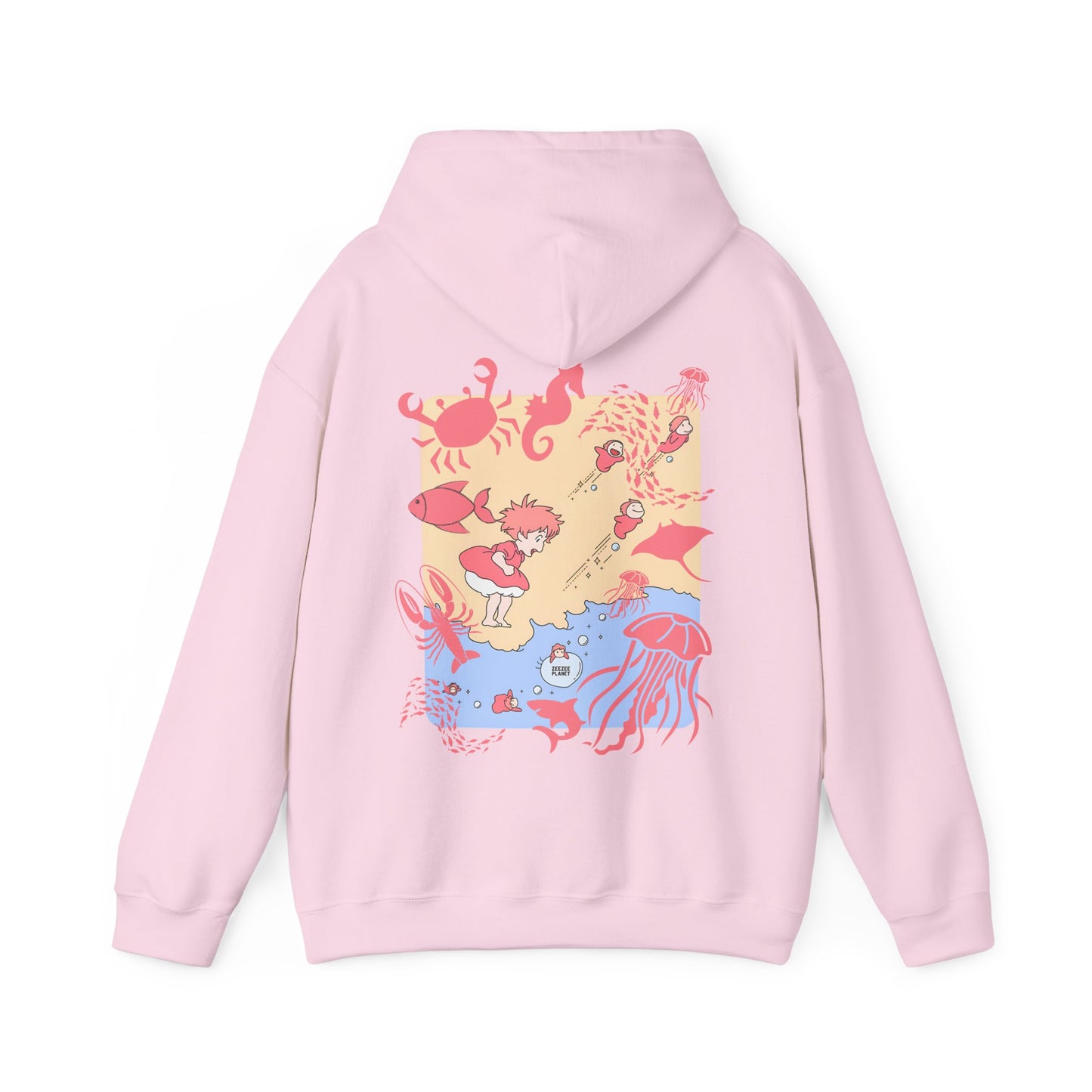 Ponyo Sea World Back Print Hoodie – 100% Cotton Studio Ghibli Ocean Anime Hoodie