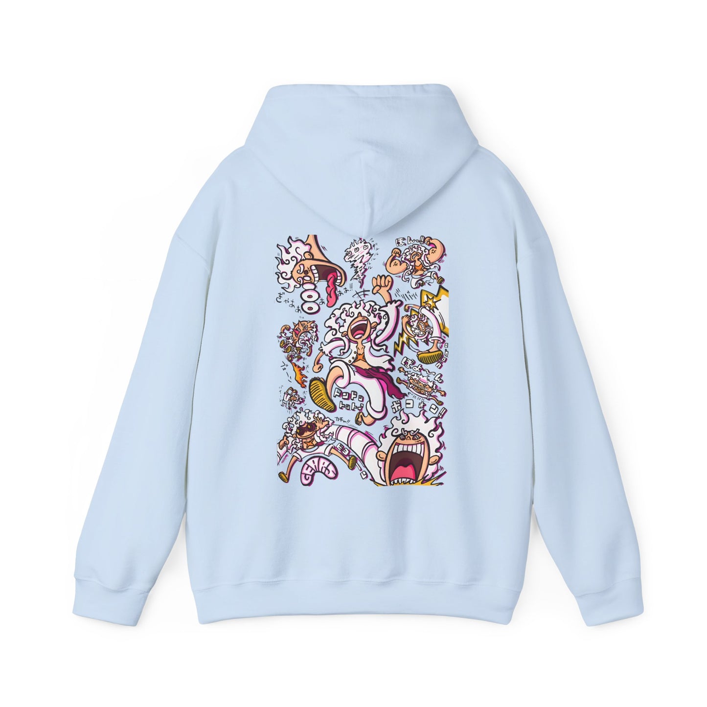 Funny Luffy One Piece Back Print Hoodie – 100% Cotton Anime Hoodie with Goofy Straw Hat Design